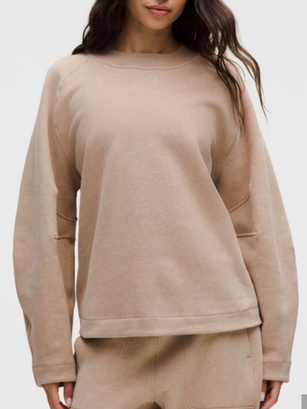 NWT Lululemon Loungeful Relaxed Crew Neck Sweatshirt Medium Beige Tan